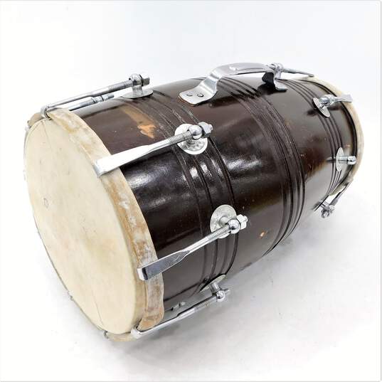 Unbranded Indian Wooden Double-Ended Mechanically-Tuned Dholak Drum image number 2