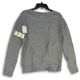 NWT Zella Womens Gray Space Dye Long Sleeve Round Neck Pullover T-Shirt Size S alternative image