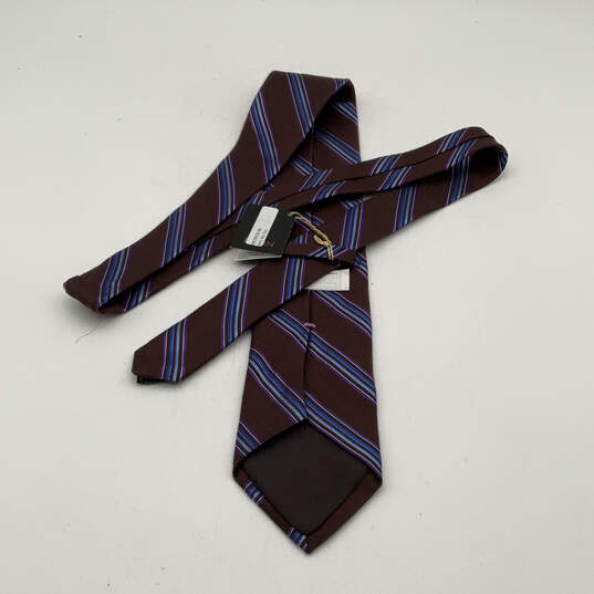 Mens Multicolor Silk Striped  Four-In-Hand Pointed Designer Neck Tie image number 2