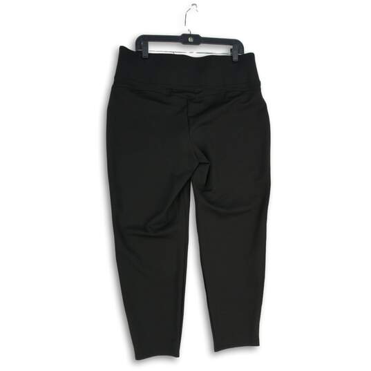 NWT Womens Black Flat Front Elastic Waist Pull-On Ankle Pants Size 1X image number 1