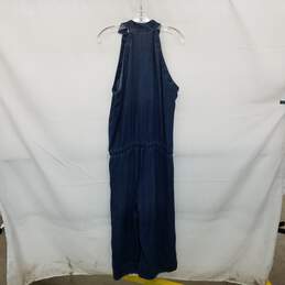 Cloth & Stone Blue Cotton Blend Halter Neck Jumpsuit WM Size L alternative image