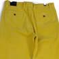Mens Yellow Flat Front Slash Pocket Straight Leg Ankle Pants Size 34W 30L image number 4
