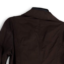 NWT Womens Browm Denim Notch Lapel Pockets Button Front Jacket Size 2 alternative image