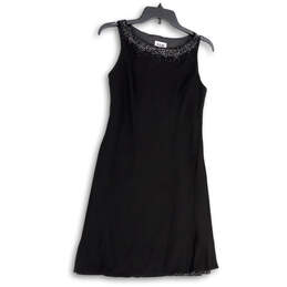 Womens Black Round Neck Sleeveless Knee Length A-Line Dress Size 8P