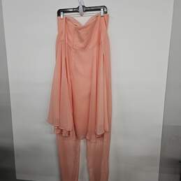 Pink Strapless Sheer Dress With Sash alternative image