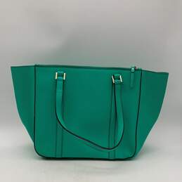Kate Spade Womens Teal Leather Double Strap Bottom Stud Zipper Tote Bag alternative image
