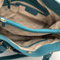 Womens Blue Leather Hamilton Inner Pockets Bottom Studs Snap Satchel Bag image number 6