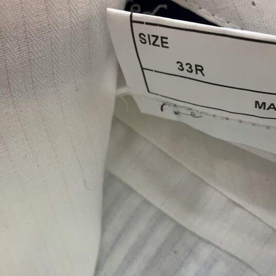 NWT Mens Blue White Striped Notch Lapel Three-Piece Suit Set Size 41R 33R image number 7