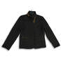 Womens Black Long Sleeve Flap Pocket Full-Zip Quilted Jacket Size XS image number 1