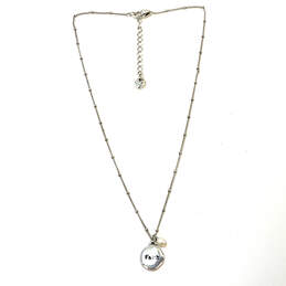 Designer Brighton Silver-Tone Link Chain White Pearl Round Charm Necklace alternative image