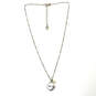 Designer Brighton Silver-Tone Link Chain White Pearl Round Charm Necklace image number 2