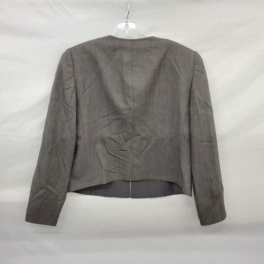 Authenticated Giorgio Armani Gray Wool Partial Zip Blazer Jacket Women's Size 44 image number 3