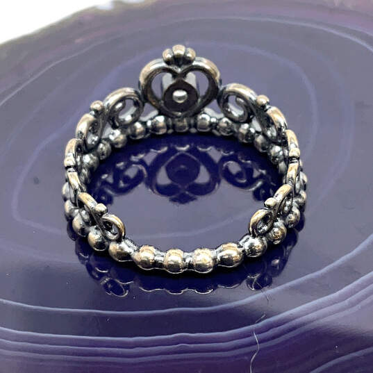 Designer Pandora S925 ALE 52 Sterling Silver Cubic Zirconia Crown Ring image number 3