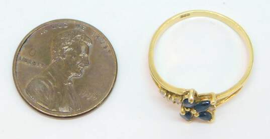 Elegant 14K Yellow Gold Sapphire & Diamond Accent Ring 2.0g image number 5