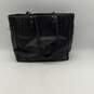 Coach Womens Black Leather Double Strap Inner Pocket Zipper Tote Bag Purse image number 2