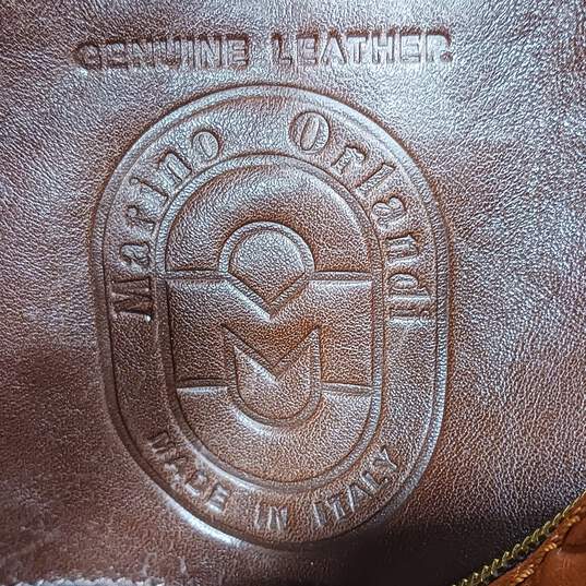 Marino Orlandi Women's Embossed Brown Leather Crossbody/Tote Bag image number 5