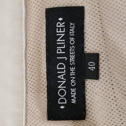Donald J Pliner Men Ivory Bootcut Leather Pants 40 NWT image number 3