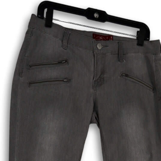 Womens Gray Denim Dark Wash Stretch Pockets Skinny Leg Jeans Size 8/29 image number 3