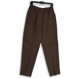 NWT Express Womens Brown Slash Pocket Straight Leg Dress Pants Size 9/10