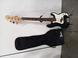Black Fender Squier 4 String Electric Bass In Soft Case