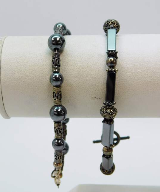 Hematite Sutton Bracelet, Dark Gray Heavy Metallic Beaded Bracelet for  Stacking, Unisex Gifts