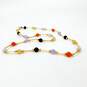 14K Yellow Gold Multi Color Jade & Onyx Bead Necklace 6.7g image number 5