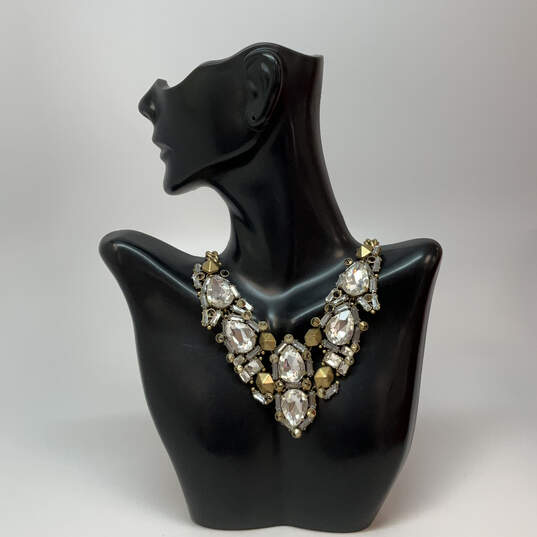 Designer Stella & Dot Gold-Tone Zora Crystal Cut Stone Statement Necklace image number 1