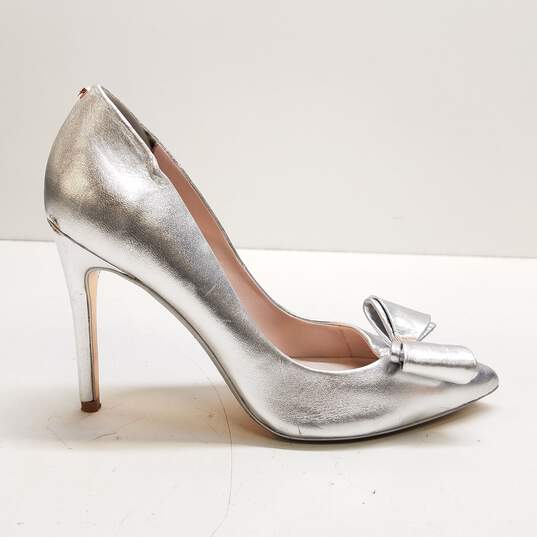 Ted Baker Silver Stiletto Heel With Bow EU 36 US 6 image number 1