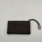Womens Brown Black Leather Signature Inner Divider Zipper Wristlet Wallet image number 2