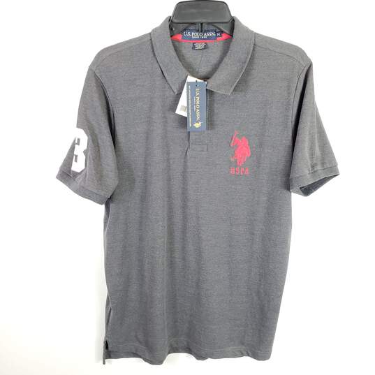 US Polo Assn. Men Grey Polo T Shirt M NWT image number 1