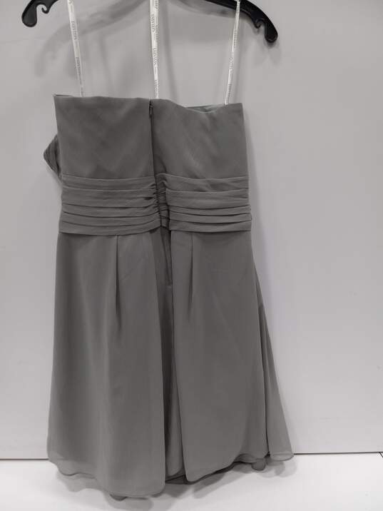 David's Bridal Gray Strapless Dress Size 14 NWT image number 2