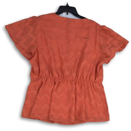 NWT Lane Bryant Womens Coral Lace Surplice Neck Pullover Blouse Top Size 18/20 image number 2