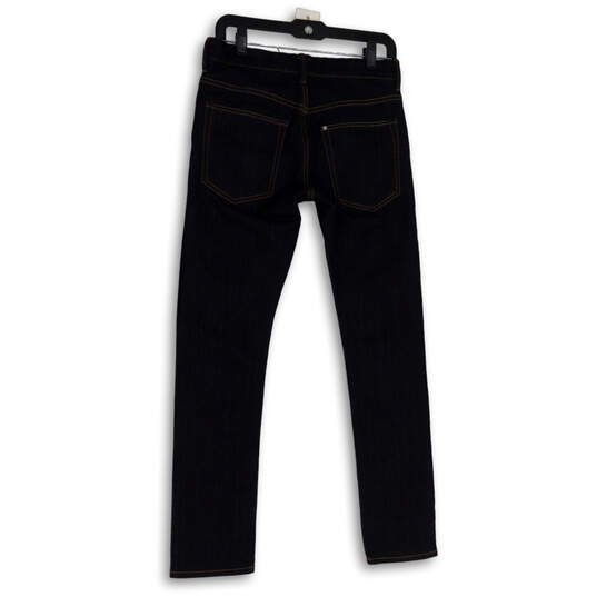 Womens Blue Dark Wash Stretch Pockets Regular Fit Skinny Leg Jeans Size 13/14 image number 2