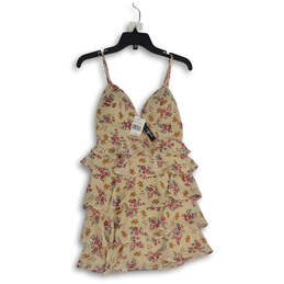 NWT Womens Beige Pink Floral Print Sleeveless Knee Length Mini Dress Size 3 alternative image
