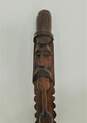 Vintage Carved Wood Tribal Folk Art Bearded Man Walking Stick Cane 39 Inch image number 2