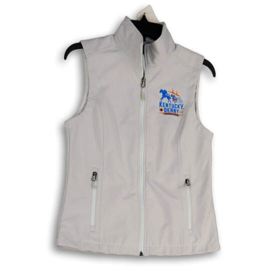 Womens White Kentucky Derby Churchill Downs 147 Full-Zip Vest Size Small image number 1