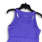 Womens Purple White Sleeveless Round Neck Knee Length A-Line Dress Size S image number 4