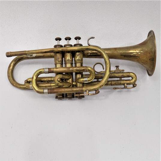 VNTG Olds Brand Ambassador Model B Flat Cornet w/ Case and Accessories (Parts and Repair) image number 2
