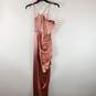 Windsor Women Pink Satin Ruched Maxi Dress Sz XS NWT image number 1