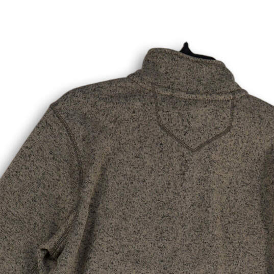 Mens Brown Gray Regular Fit Long Sleeve 1/4 Zip Pullover Sweater Size TL image number 4