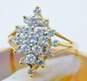 14K Yellow Gold 1.15 CTTW Diamond Cluster Ring 5.3g image number 2