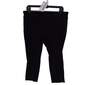 Womens Black Solid Flat Front Pull On Tapered Pants Size 14 image number 1
