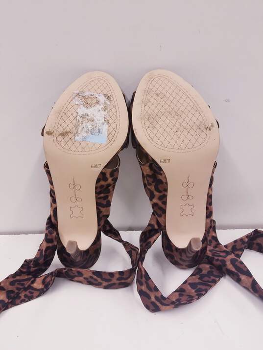 Jessica Simpson Jestella Ankle Wrap Leopard Print Sandal Pump Heels Shoes Size 6.5 M image number 7