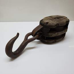 Large Rustic Nautical Double Block Pulley