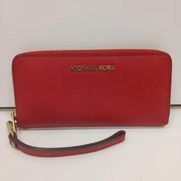 Michael Kors Jet Set Red Leather Wallet