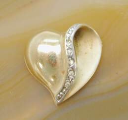 14K Yellow & White Gold Diamond Accent Heart Charm Pendant 1.5g alternative image