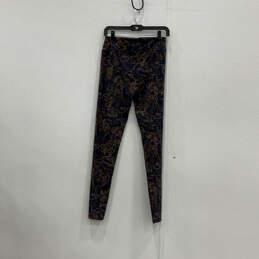 Womens Blue Floral Traced Vine Flat Front Pull-On Ankle Leggings Size M alternative image