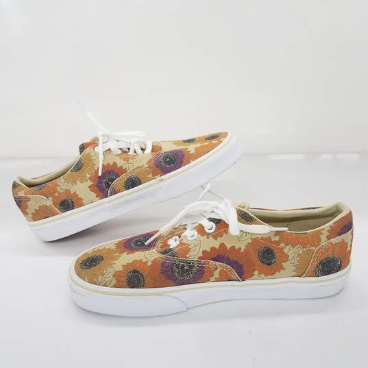 Vans Off The Wall Women's Floral Print Orange/Tan Sneakers Size 8 image number 1