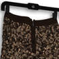 NWT Womens Brown Sequin Flat Front Back Zip Straight & Pencil Skirt Size XXS image number 1