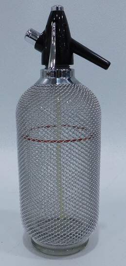 Vintage Style Kovocas Glass Metal Mesh Soda Siphon Seltzer Bottle